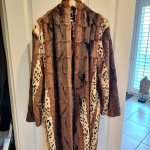 Johnny Was Patchwork Faux Fur Teddy Coat